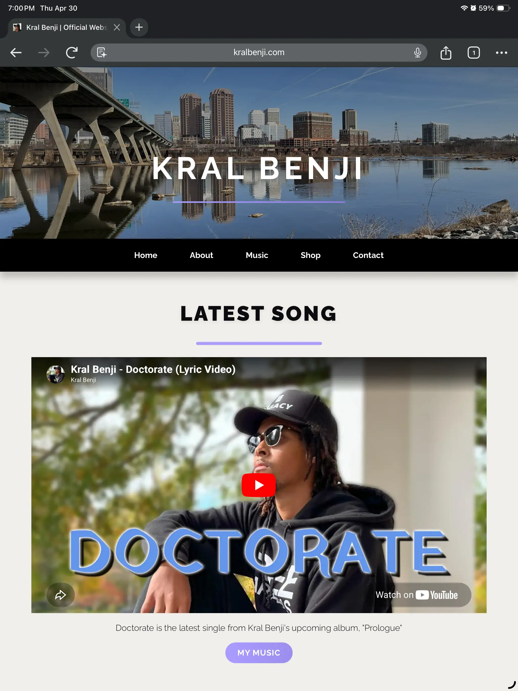 Kral Benji website homepage screenshot 1