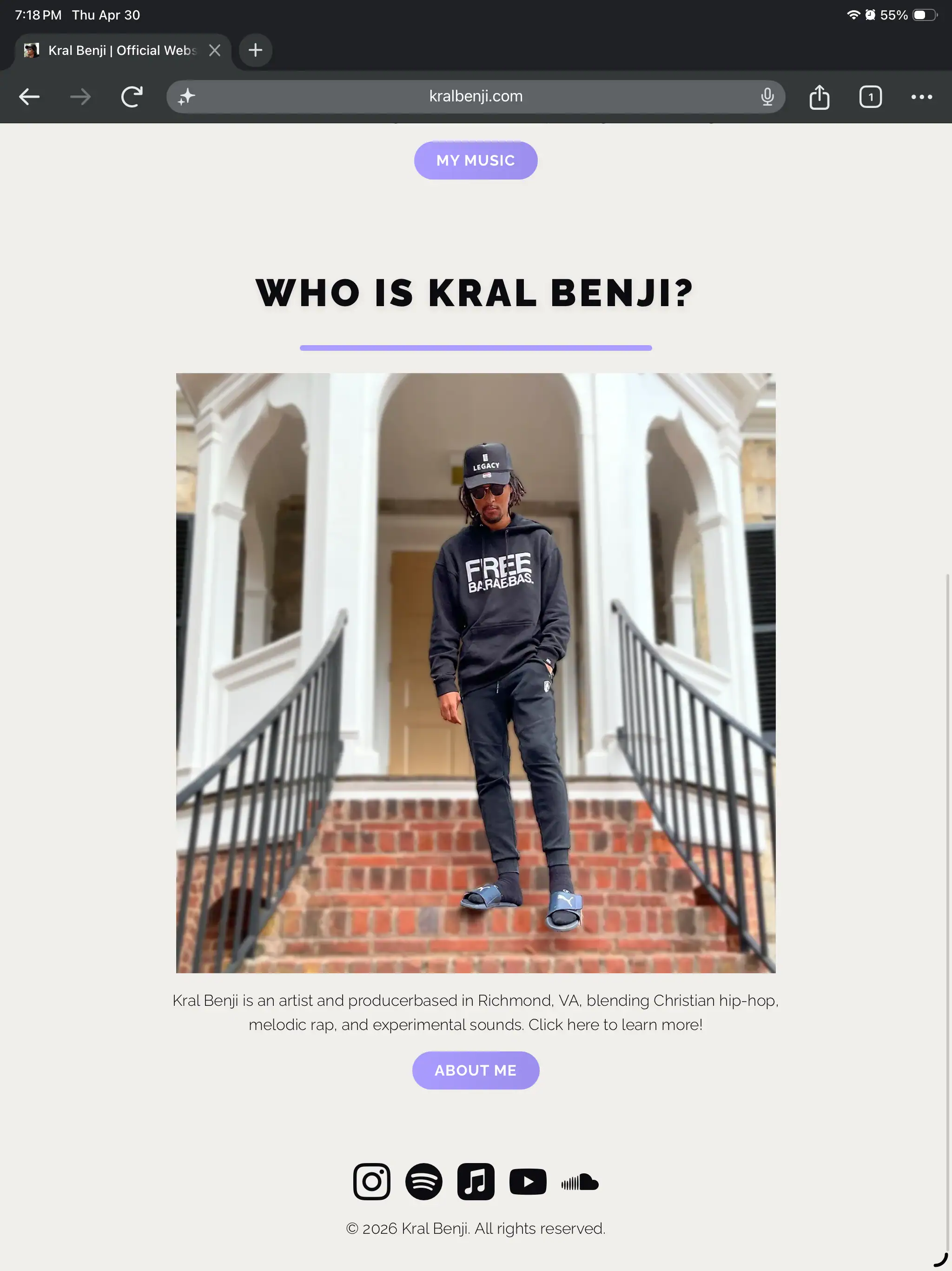 Kral Benji website homepage screenshot 2